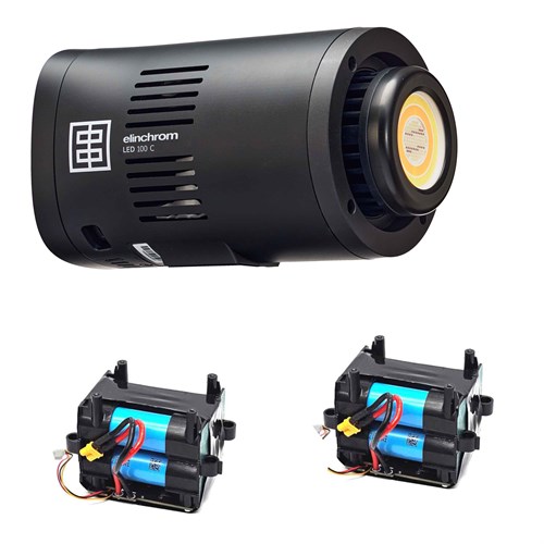 Elinchrom LED 100 C with spare batteries